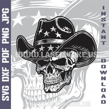 Cowboy Skull SVG laser ready files - 3DWave.us